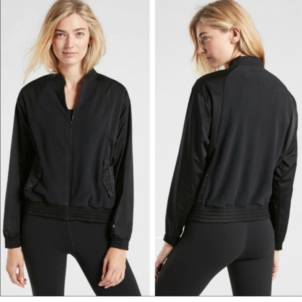 Athleta Zion Microfleece Full Zip Jacket Black
